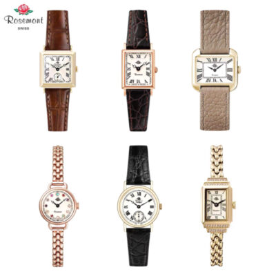 rosemont Rosemont rose đồng hồ đeo tay nữ phong cách cổ điển Thụy Sĩ đồng hồ thạch anh dây da La Mã bán buôn thay mặt cho