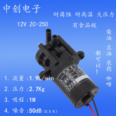 12VA250 DC máy bơm tự mồi im lặng bơm tuần hoàn bơm tăng áp micro bánh bơm bơm diesel bơm nhựa nhỏ máy bơm nước
