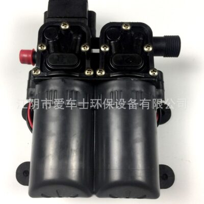 Rửa xe máy bơm nước màng bơm áp lực cao lõi kép bơm phụ kiện rửa xe 12v động cơ đôi có vỏ bán buôn