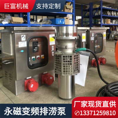 Cung cấp máy bơm thoát nước nam châm vĩnh cửu tần số thay đổi máy bơm chìm bằng thép không gỉ lưu lượng lớn kiểm soát lũ đầu cao nhà máy bơm tự mồi