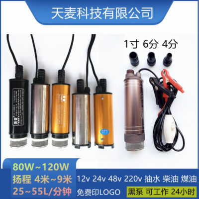 Máy bơm nước Tianmai 48v bơm xăng DC 24v bơm dầu điện 220v máy bơm nước 12v máy bơm chìm nhỏ