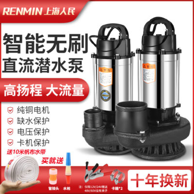 Máy bơm chìm DC không chổi than của người Thượng Hải 24V48V60V72 volt điện đa năng máy bơm nước ô tô