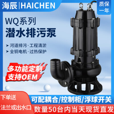 Máy bơm nước thải kiểm soát lũ WQ 4 inch lưu lượng lớn 100WQ60-9-3 không chặn Máy bơm nước thải 65WQ25-15-2.2
