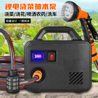 Ngoài Trời Sạc Máy Bơm Nước 21V Di Động Nhỏ Tưới Rau Củ Hiện Vật Máy Bơm Nước Tự Hút Pin Lithium Máy Bơm Nước