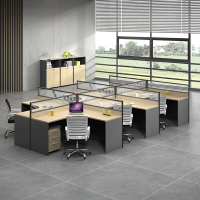 Bảng điều khiển màn hình nhân viên đơn giản hiện đại bàn nhân viên máy tính bàn ghế văn phòng kết hợp