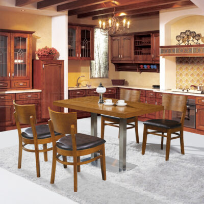 Bàn ghế ăn gỗ nguyên khối [STC134] nhà sản xuất bán buôn bàn ghế nhà hàng trà Tân Cương | nội thất quán cà phê