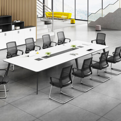 Nội thất văn phòng Hàng Châu bàn hội nghị lớn bàn dài Bàn văn phòng hiện đại đơn giản kết hợp bảng bàn đào tạo hình chữ nhật