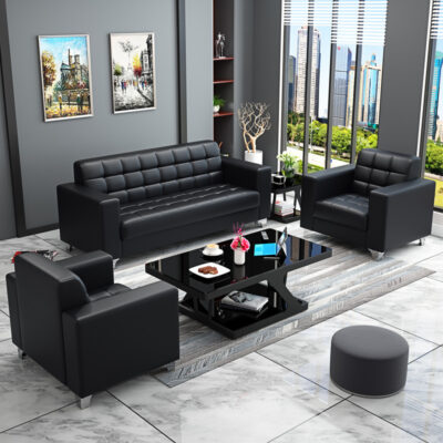 Sofa văn phòng quầy lễ tân doanh nghiệp sofa nhỏ hiện đại đơn giản tiếp tân Sofa văn phòng ba chỗ ngồi bàn cà phê kết hợp