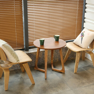 Lingman ban công bàn ghế nhỏ cafe khách sạn khu vực nghỉ ngơi sáng tạo giải trí cong bàn ghế gỗ nguyên khối bàn cà phê kết hợp