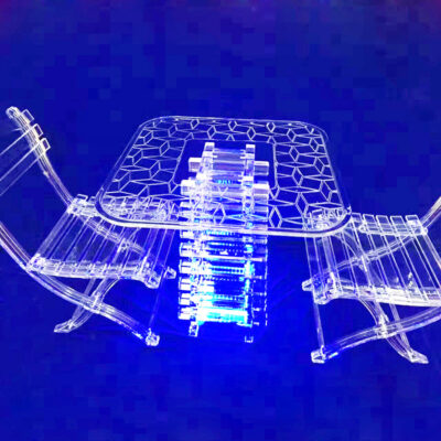 Nhà máy gia công các sản phẩm bàn ghế acrylic tùy chỉnh bàn cà phê bàn ghế acrylic Bàn acrylic trong suốt có đèn LED phát sáng