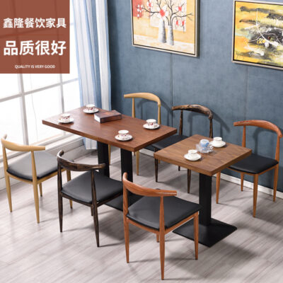 Ghế sừng sắt Bắc Âu, Bàn ghế ăn sắt đơn giản, Cafe ẩm thực phương Tây, Quán trà sữa và tráng miệng Bàn ghế ăn