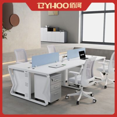 Bàn ghế văn phòng nhân viên kết hợp Bàn làm việc văn phòng 4 người đơn giản hiện đại Bàn máy tính văn phòng nhân viên 6 người