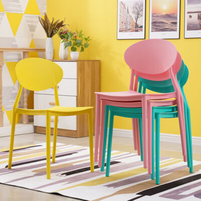 Phân tựa lưng ghế nhựa người lớn dày ghế sáng tạo ghế ăn tại nhà bàn ghế hiện đại cafe ghế nắng