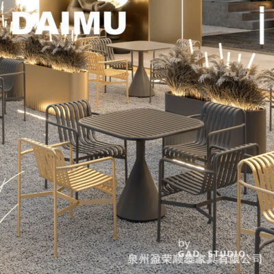 Khu vực ghế ngồi ngoài trời, bàn ghế thư giãn, quán cà phê, nhà hàng và quán bar ngoài trời thương mại Internet phổ biến sắt nghệ thuật bàn ghế đơn giản hiện đại