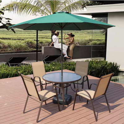 Bàn ghế ngoài trời, sân trong, ban công ngoài trời, bàn ghế giải trí có ô, cà phê sân vườn, bàn ghế sắt rèn, bộ ba món