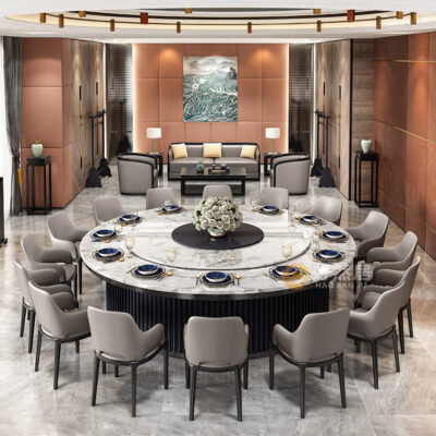 Nhà sản xuất bàn ăn xoay tự động bán buôn bàn ăn xoay tự động khách sạn có thể gập lại bàn tiệc khách sạn bằng gỗ nguyên khối bàn ăn xoay tự động