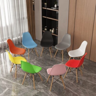 Ghế nhựa tựa lưng Ghế ăn gia đình dành cho người lớn Ghế tựa lưng Ghế ăn Bắc Âu Ghế Cafe Eames.