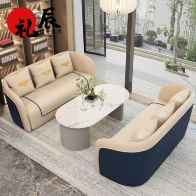 Bắc Âu 2023 Mới Sofa Kết Hợp Sofa Da Đàm Phán Kinh Doanh Văn Phòng Bán Hàng Đơn Giản Tiếp Nhận Bàn Đàm Phán Kết Hợp