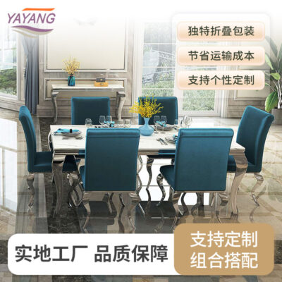 Kết Hợp Đá Cẩm Thạch Sang Trọng Với Bàn Ăn Tối Hiện Đại Và Đơn Giản - Bàn Dài 6 Ghế Chống Dầu Và Chống Nước