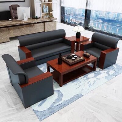 Ghế sofa văn phòng bàn cà phê kết hợp đơn giản hiện đại lễ tân kinh doanh lễ tân văn phòng nhỏ ba người