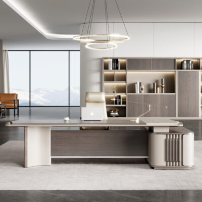 Bàn làm việc sếp kết hợp bàn ghế quản lý bàn điều hành đơn giản hiện đại nội thất văn phòng bàn chủ tịch