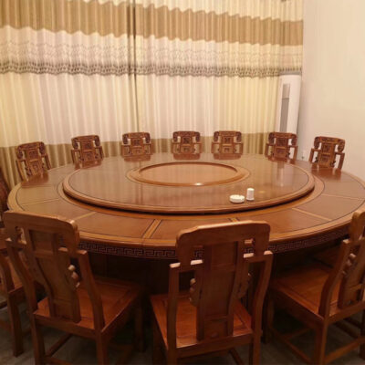 Bàn ăn khách sạn xoay tự động bàn tròn lớn bàn xoay tự động Bàn Lẩu Trung Quốc mới 10/15/20 người bàn ăn khách sạn