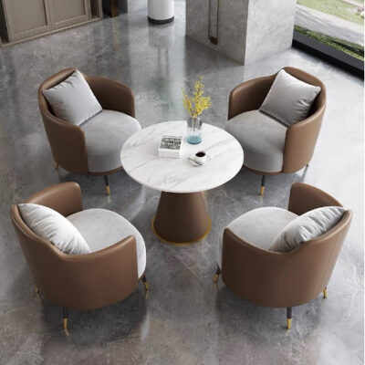 Đơn giản và nhẹ nhàng sang trọng sofa đơn bàn cà phê kết hợp giải trí lễ tân khách sạn văn phòng bán hàng đàm phán bàn ghế tiếp tân thẩm mỹ viện
