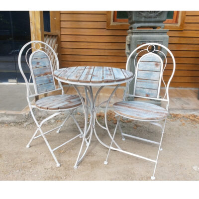 Nhà máy bán hàng trực tiếp gỗ nguyên khối ban công sắt sân sân thượng thanh cà phê nhà giải trí bàn ghế sân vườn kết hợp bộ ba món