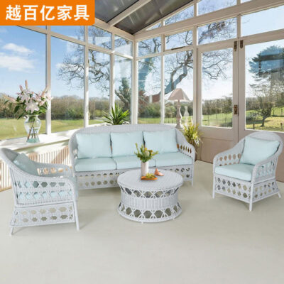 Sofa ngoài trời sân vườn mây sofa nội thất biệt thự ngoài trời ghế mây sofa bàn cà phê chống thấm nước và chống nắng