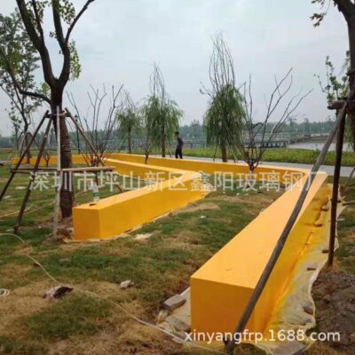 Băng ghế FRP cảnh quan ngoài trời ghế quầy bar giải trí công viên cộng đồng Băng ghế cong FRP