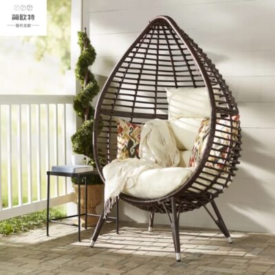 Bàn ghế ngoài trời chụp ảnh sofa sân mây giường xích đu ghế mây bộ ba món tựa lưng tổ chim kết hợp nội thất sân vườn