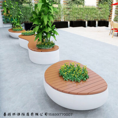 Sợi thủy tinh ngoài trời cây vuông ghế hồ bơi cảnh quan sân vườn phân trung tâm mua sắm khách sạn công viên ghế giải trí ghế gỗ chống ăn mòn