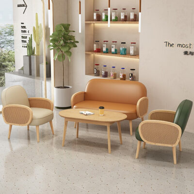 Ghế sofa cafe gỗ nguyên khối, đàm phán tiếp tân, quầy sách nổi tiếng trên Internet, khu vực nghỉ ngơi văn phòng bán hàng, gặp gỡ khách, bàn ghế quán trà sữa