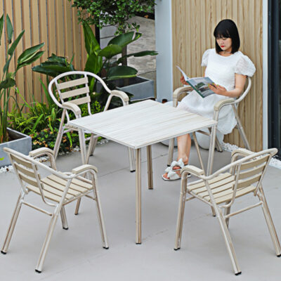 Bàn ghế ngoài trời chống nước và chống nắng sân vườn bàn ghế ban công ngoài trời cafe trà sữa giải trí kết hợp sắt