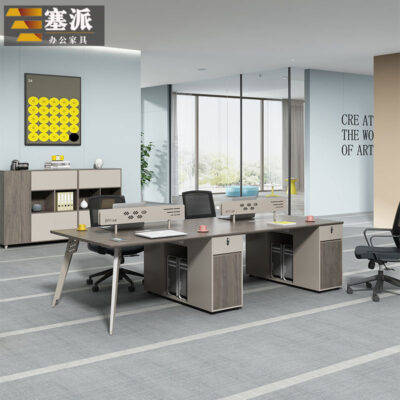 Nhà máy Phật Sơn bán hàng trực tiếp bàn ghế kết hợp văn phòng nhiều người bàn nhân viên bán buôn bàn nhân viên đơn giản hiện đại