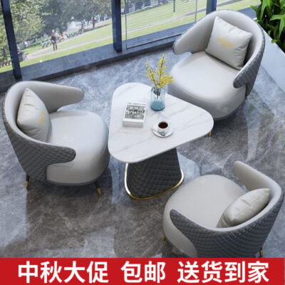 Kết hợp bàn ghế đàm phán sang trọng nhẹ, quầy lễ tân văn phòng bán hàng, sofa giải trí, ban công doanh nghiệp, bàn tam giác đá phiến