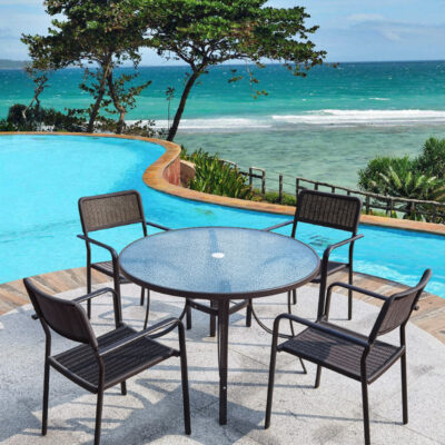 Bàn ghế ngoài trời ghế mây giải trí ghế teng bàn ghế ghế ban công bộ bàn ghế ba món nội thất sân vườn ghế teng sân thượng