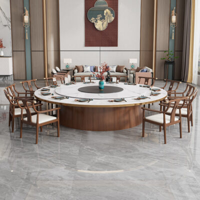 Bàn ăn đá khách sạn, tiệc nhà hàng hộp khách sạn, 10 người, 20 người, một người, một nồi, bàn xoay tự động đặc biệt