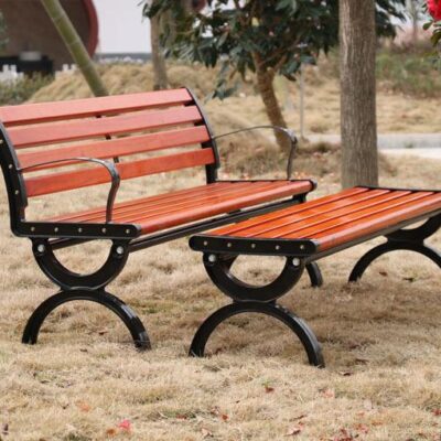 Ghế công viên dải gỗ ngoài trời băng ghế gỗ chống ăn mòn dải vuông băng ghế gỗ nhựa khúc gỗ sân cộng đồng vuông ghế giải trí bán buôn