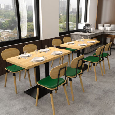 Bàn gỗ nguyên khối Nhà hàng phương Tây gian hàng phục vụ quán trà sữa ghế ăn quán mì cafe bàn ăn kết hợp thương mại