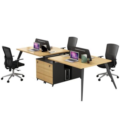 Bàn làm việc đơn giản hiện đại trạm làm việc nhân viên văn phòng kết hợp bàn ghế nhà sản xuất nội thất văn phòng bốn hoặc sáu người