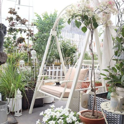 Lá tím xích đu ngoài trời sân ghế bập bênh treo ghế sân vườn biệt thự ngoài trời sắt ban công đơn ghế xích đu