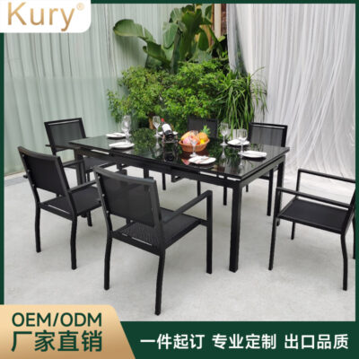 Nhà máy bán hàng trực tiếp Bàn ghế ăn gấp bằng kính thiên văn ngoài trời Kury biệt thự sân vườn ngoài trời bằng kính Ghế lưới Teslin