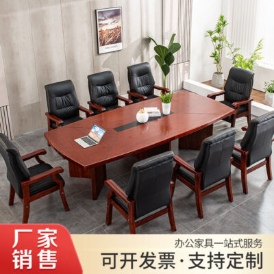 Bàn hội nghị lớn bàn dài đơn giản hiện đại căn hộ nhỏ phòng hội nghị bàn gỗ nguyên khối sơn bàn ghế dài kết hợp