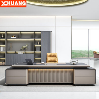 Bàn làm việc Bàn sếp cao cấp nhẹ nhàng sang trọng đơn giản hiện đại Bàn điều hành nội thất văn phòng Bàn ghế quản lý đơn kết hợp