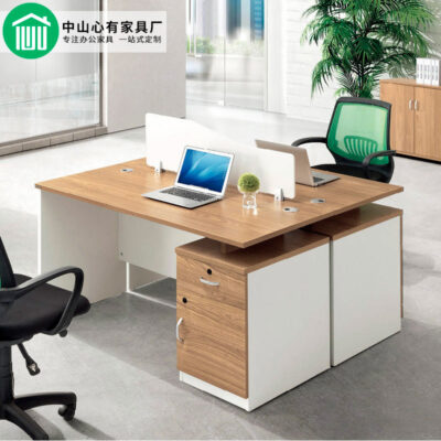 Bảng điều khiển nội thất văn phòng Bàn máy tính để bàn đơn Bàn đơn giản Bàn nhân viên hai người có tủ bán buôn