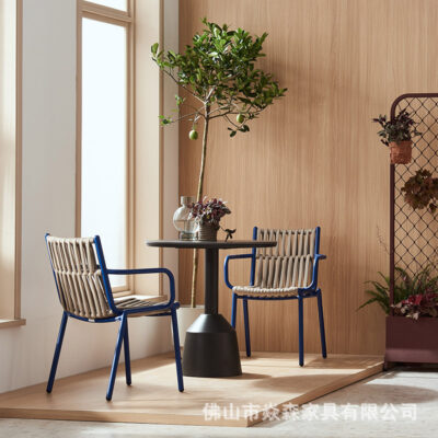 Ghế mây ngoài trời Bộ bàn ghế ba món sân vườn sân thượng ngoài trời khách sạn nhà hàng bar cafe cao cấp đơn