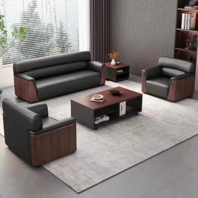 Sofa văn phòng văn phòng đơn giản hiện đại sofa đơn ba người bàn cà phê kết hợp kinh doanh tiếp tân khách sofa