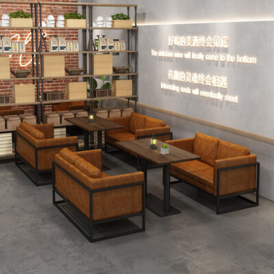 Ghế sofa quầy bar phong cách công nghiệp Nhà hàng phương Tây cafe quán trà sữa khu vực nghỉ ngơi bistro bàn ghế quầy bar rõ ràng kết hợp