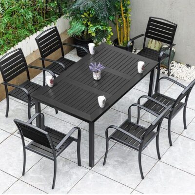 Bàn ghế gỗ nhựa ngoài trời, gỗ chống ăn mòn sân vườn, bàn ăn giải trí ngoài trời, ban công sân vườn ngoài trời, bàn ghế cafe